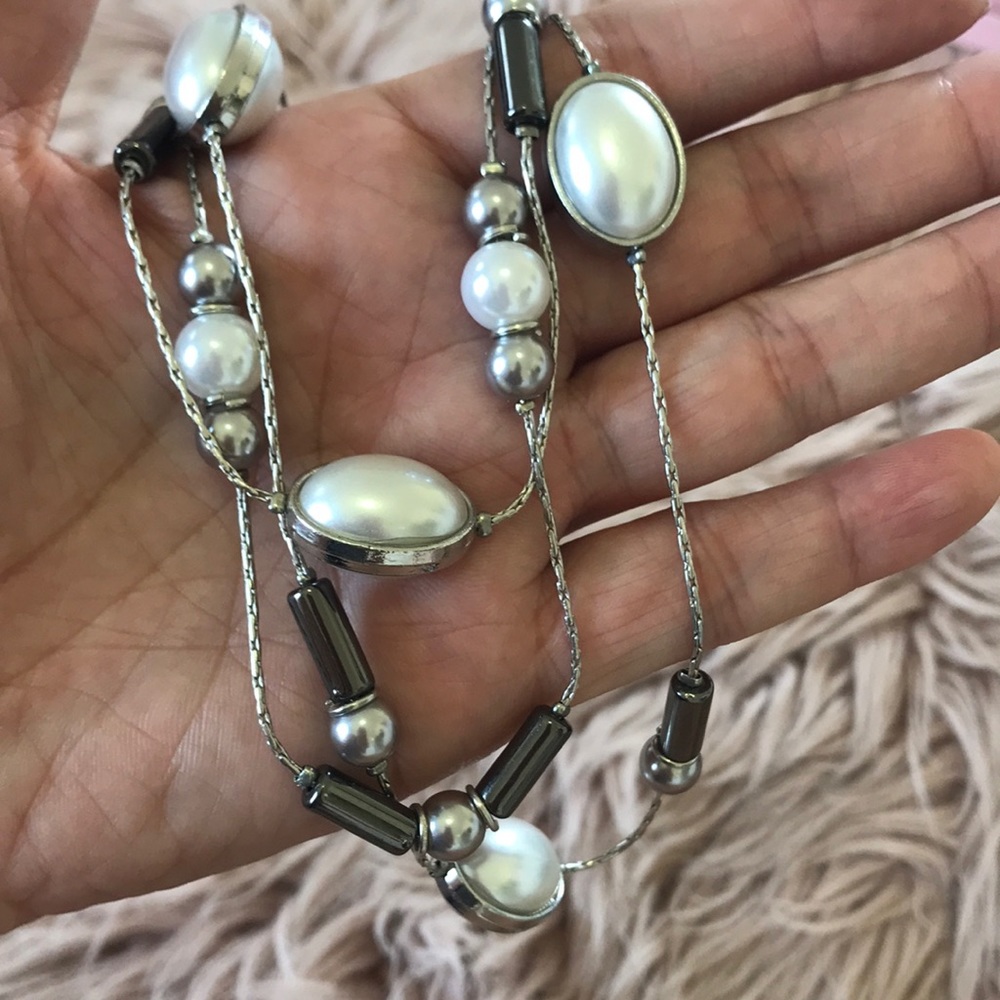 NY & Co faux pearl 3 strand 18 inch necklace, NWOT